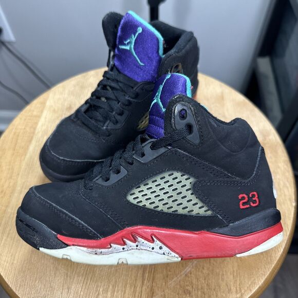 Nike Air Jordan 5 Retro Top 3” Black Fire Red Metallic Grape CZ2990-001 Size 11c - Picture 1 of 7